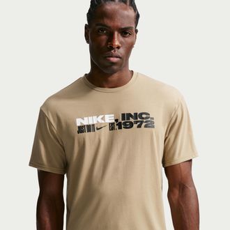 Nike Mens Swim Hydroguard Dri-FIT UV Short Sleeve Top in Brown | NESSG522-241