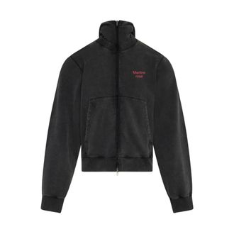 Martine Rose Zip-throughs, male, Black, Size: M Zip Up Crew