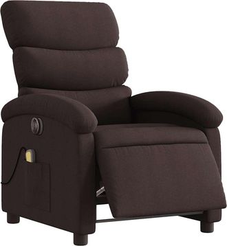 vidaXL Vidaxl - Sill&oacute;n Reclinable De Masaje El&eacute;ctrico Tela Marr&oacute;n Oscuro