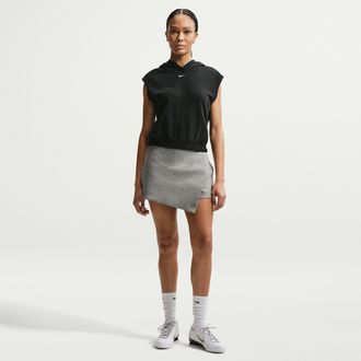 Nike Womens Nike Sportswear Tech Fleece Mid-Rise Skort in Grey | IR1711-063