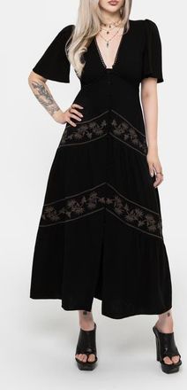 Disturbia Dionaea Tiered Maxi Dress in Black at Nordstrom, Size 4