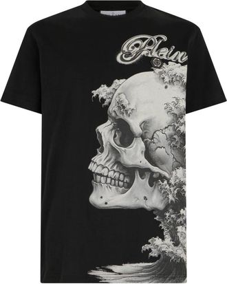 Philipp Plein Rondhals T-shirt Ceramic Skull - Heren - T-shirts - Zwart - XS - Katoen - Tops