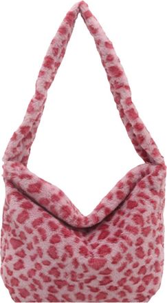Generic Womens Fluffy Faux Fur Cow Print Shoulder Bag Cute Underarm Tote Bag Spacious Capacity Satchel Zipper Purse (Pink,One Size)