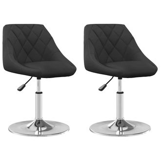 vidaXL Sillas De Comedor Giratorias 2 Uds Terciopelo Negro Vidaxl