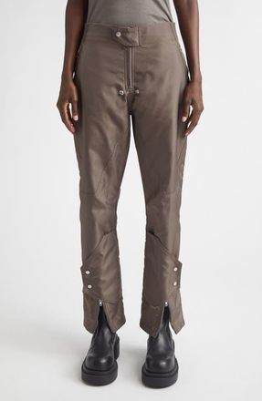 Rick Owens Temple Stretch Nylon Moto Pants in Dust at Nordstrom, Size 10 Us