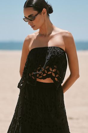 Tiare Hawaii Bora Bora Embroidered Strapless Top