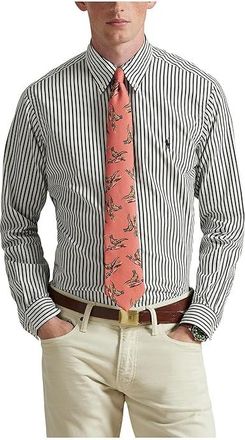 Polo Ralph Lauren Classic Fit Striped Broadcloth Shirt Mens Clothing White/Polo Black : 2XL, Cotton