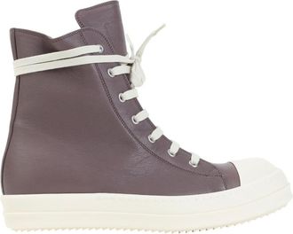 Rick Owens Brown Zipper High-Top Sneakers