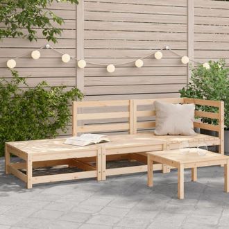 vidaXL Divano da Giardino con Poggiapiedi 2 Posti Legno Massello Pino - Vidaxl