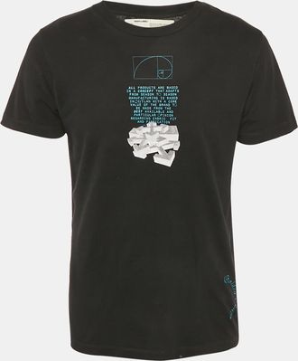 Off-white Black Tape Arrow Print Cotton Crew Neck T-Shirt