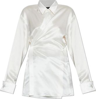 Balenciaga Shirts, female, White, Size: XS Wrap Shirt