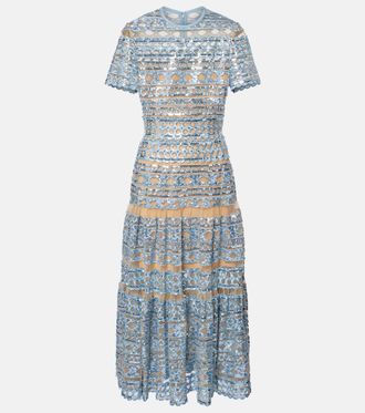 Elie Saab Embroidered tulle maxi dress