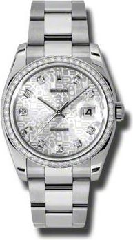 Rolex Oyster Perpetual Datejust 36 Silver Dial Stainless Steel Bracelet Automatic Ladies Watch 116244SJDO