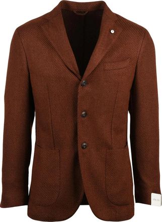 L.B.M. 1911 Rounded Blazer in Cashmere-Wool-Silk Blend with Textured Finish