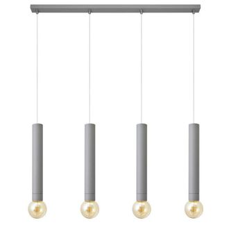 Netlighting Tuba Straight Bar Pendant Ceiling Light Grey 100cm