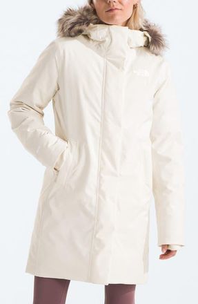 The North Face Arctic Waterproof 600-Fill-Power Down Parka with Faux Fur Trim in White Dune at Nordstrom, Size Xx-Large