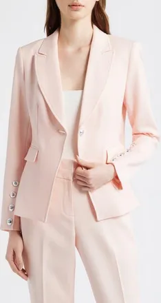 Tahari by ASL One-Button Blazer in Slipper Pink at Nordstrom, Size 16P