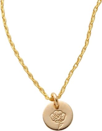 Made by Mary August Birth Flower Necklace in Gold Filled at Nordstrom, Size Medium