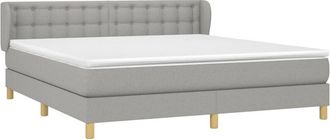 vidaXL Vidaxl - Cama Box Spring Con Colch&oacute;n Tela Gris Claro 160x200 Cm