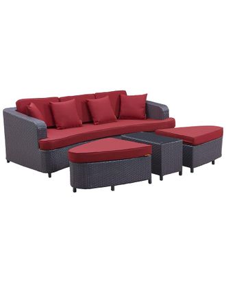 ModWay Monterey 4Pc Outdoor Patio Wicker Rattan Sofa Set