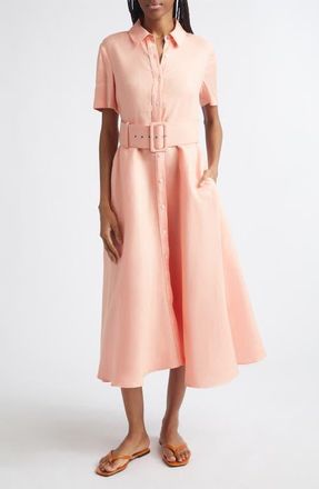Toccin Jean Linen Blend Shirtdress in Sherbert at Nordstrom, Size 00