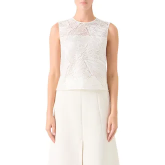 Akris Sea Fan Lace Top in Ecru at Nordstrom, Size 14