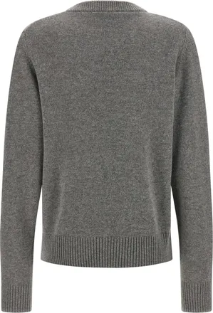 Ganni Teddy Bear Intarsia Graphic Sweater - Grey