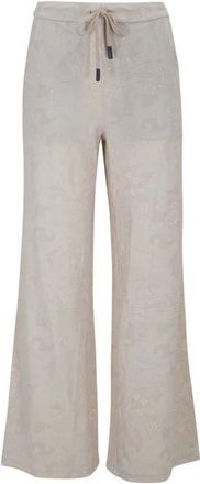 Lords of Harlech Paisley Explosion Womens Wide-Leg Pant in Paisley Explosion Ivory at Nordstrom, Size X-Large 31