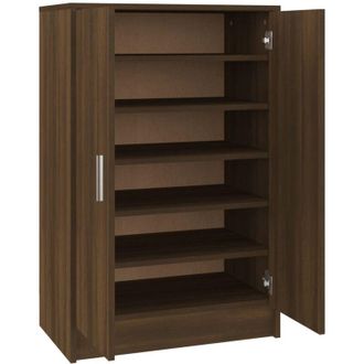 vidaXL Vidaxl - Mueble zapatero madera contrachapada roble marrón 60x35x92 cm