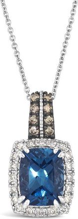Le Vian 14K 2.54 Ct. Tw. Diamond & London Blue Topaz Drop Pendant