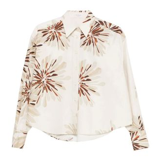 Brunello Cucinelli Brunello Cucinelli, Shirts, female, Multicolor, Size: M Cotton Shirt Mother of Pearl