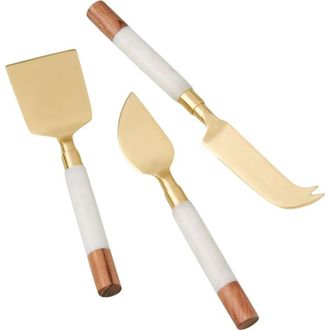 Be Home Marble & Acacia Gold Cheese Set in White at Nordstrom