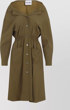 Miu Miu long sleeve dress with pockets and elastic waist