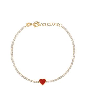 Gabi Rielle Color Forward 14K Vermeil Crystal Heart Tennis Bracelet