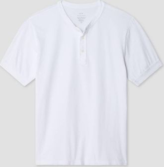 SAVE KHAKI UNITED Mens Short Sleeve Supima Henley Shirt In White