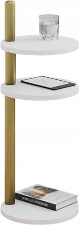 OEM Mesita Auxiliar Redonda Moderna, 3 Niveles, 30x30x97 Cm, Metal Dorado