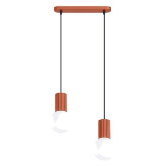 Sollux Lighting L&aacute;mpara colgantes ocre rojo aluminio/vidrio alt. 120 cm
