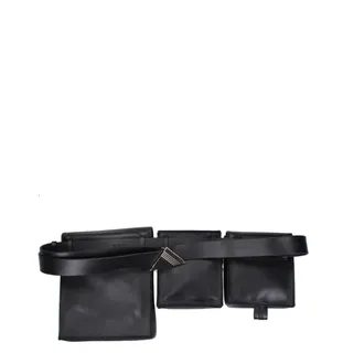 The Attico Leather Multi-Compartment Belt Bag - Black