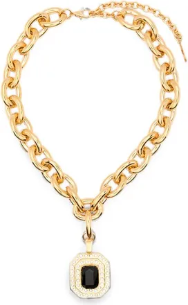 Alessandra Rich Crystal-embellished Curb-link Necklace