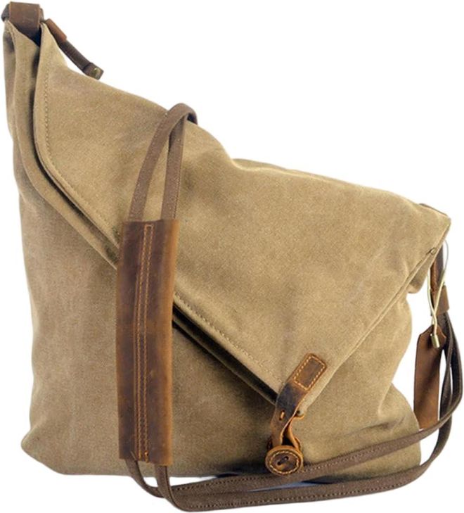 NYSDM Retro Vintage Mens canvas leather Shoulder Bag Messenger Bag Sling male Cross-body