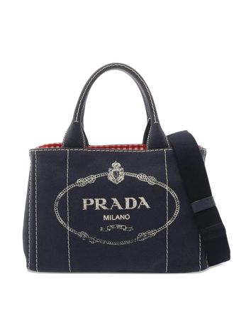 Prada 2010-2025 Small Canvas Canapa Tote satchel - Blauw