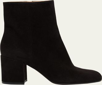 Gianvito Rossi Joelle Suede Block-Heel Booties