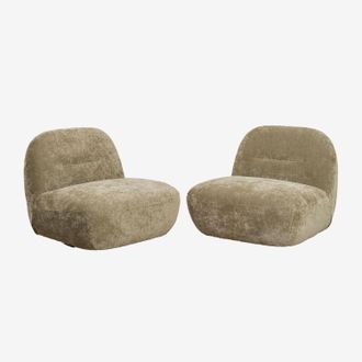 Sklum Pack De 2 Sillones Giratorios En Chenilla Sernin Sklum