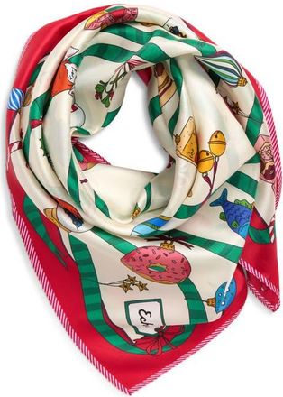 Echo Ornament Collection Silk Square Scarf in Cream at Nordstrom