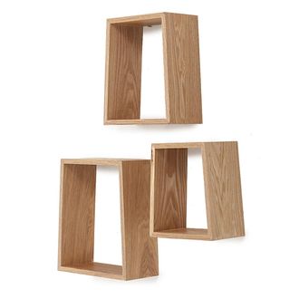 tomasucci Set of 3 Trapezio consoles, oak