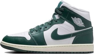Nike Nike Womens Air Jordan 1 Mid Sneaker, White/Sail/Oxidized Green, 8 UK