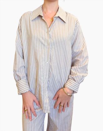 Michael Stars Carson Button Down Shirt In Khaki
