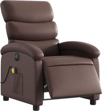 vidaXL Vidaxl - Sillón de masaje reclinable eléctrico cuero sintético marrón
