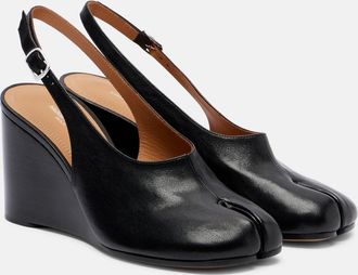Maison Margiela Tabi leather slingback wedge sandals