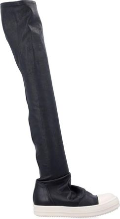 Rick Owens Hoge Top Sneakers - Dames - Sneakers - Zwart - 36 EU - Katoen - Schoenen